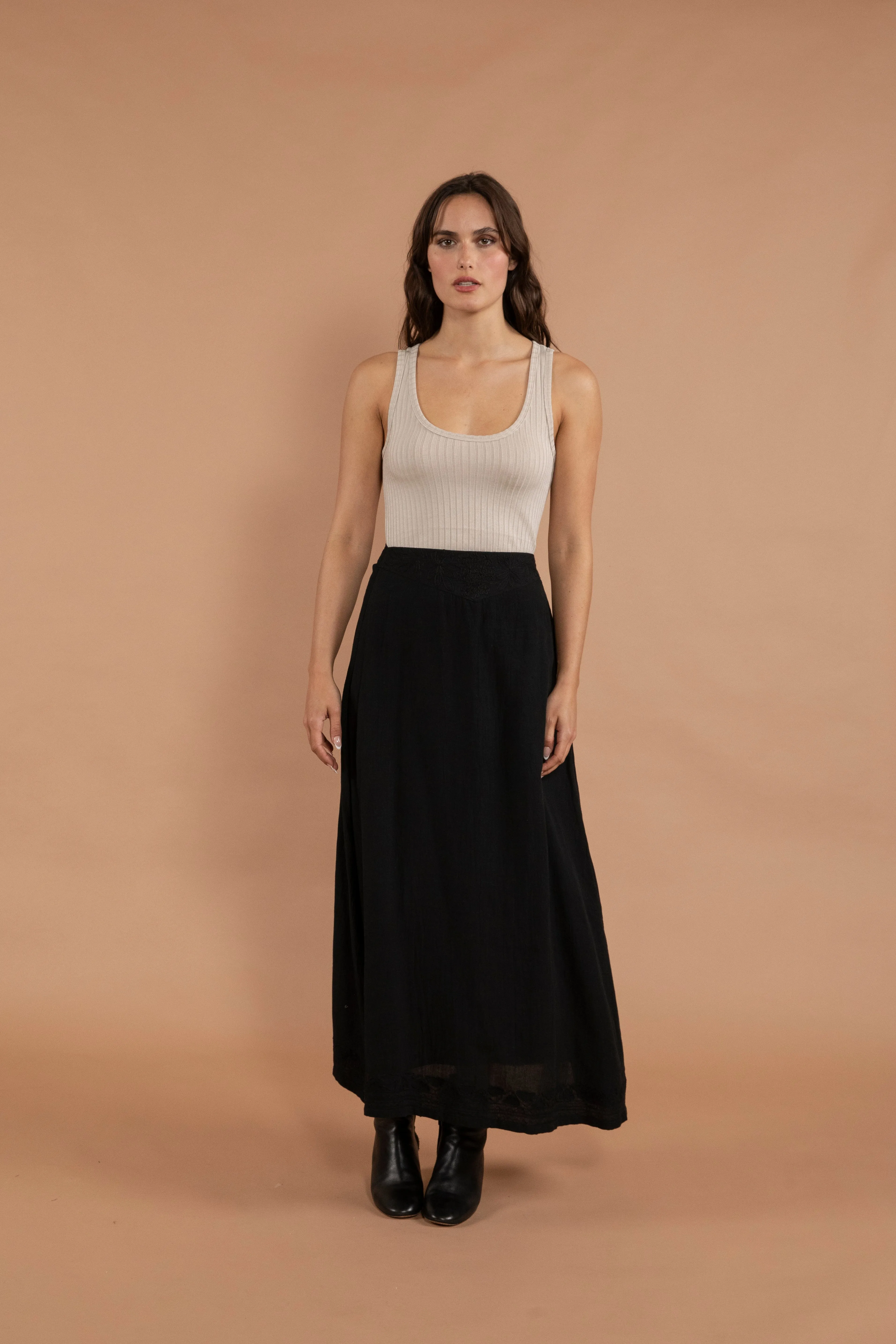 Nisha Embroidered Maxi Skirt