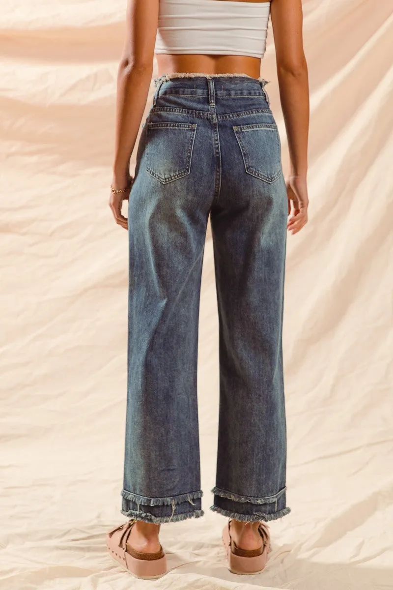 Rae High Rise Frayed Jeans