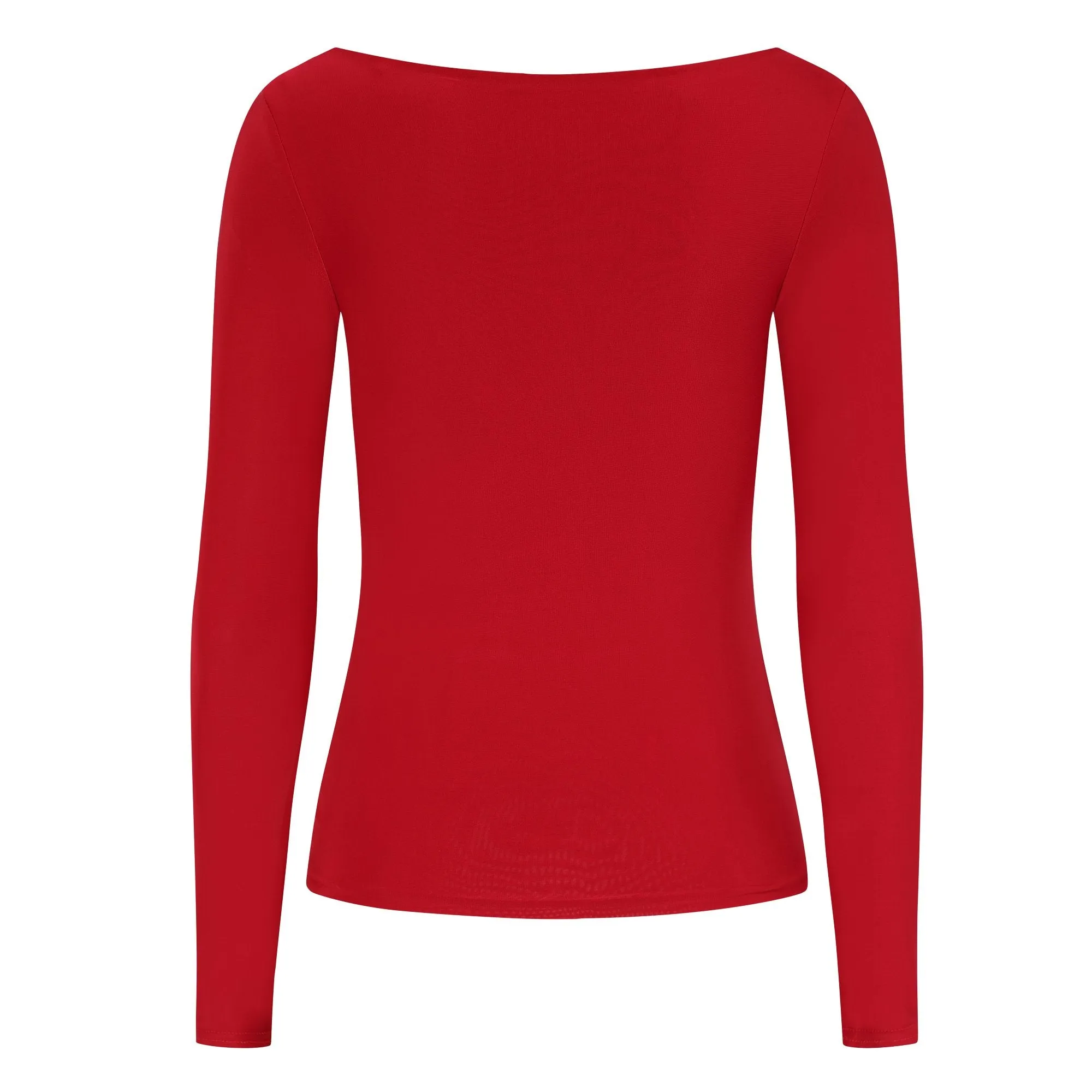 Red Round Neck Soft Touch Long Sleeve Top