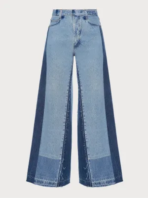 Reworked Patchwork Wide Jeans