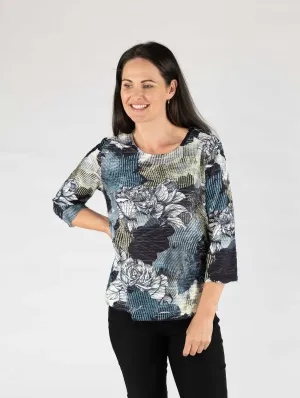 Ruffle Effect Fabric floral print top