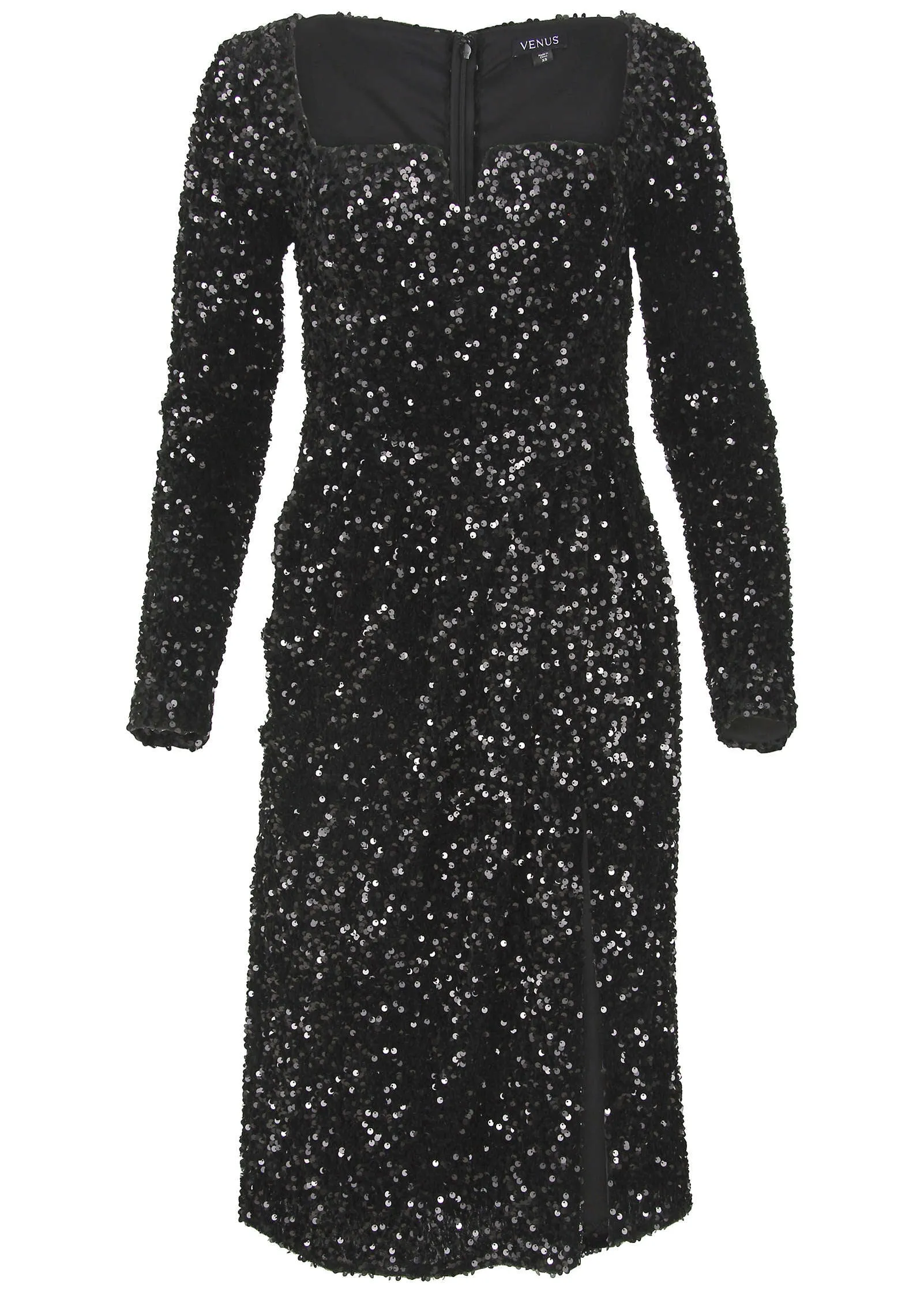 Sequin Velvet Maxi Top - Black