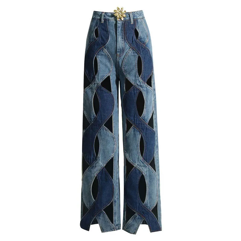 Showgirl Hollow Out Criss Cross Jeans