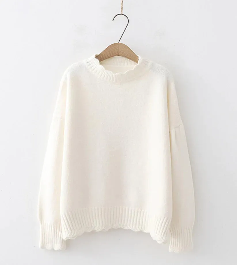 Simple round neck sweater long sleeve sweater     S2547