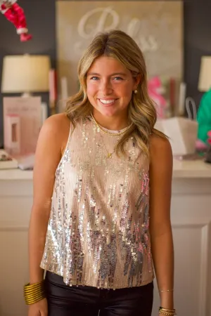 Sleeveless Sequin Detail Top