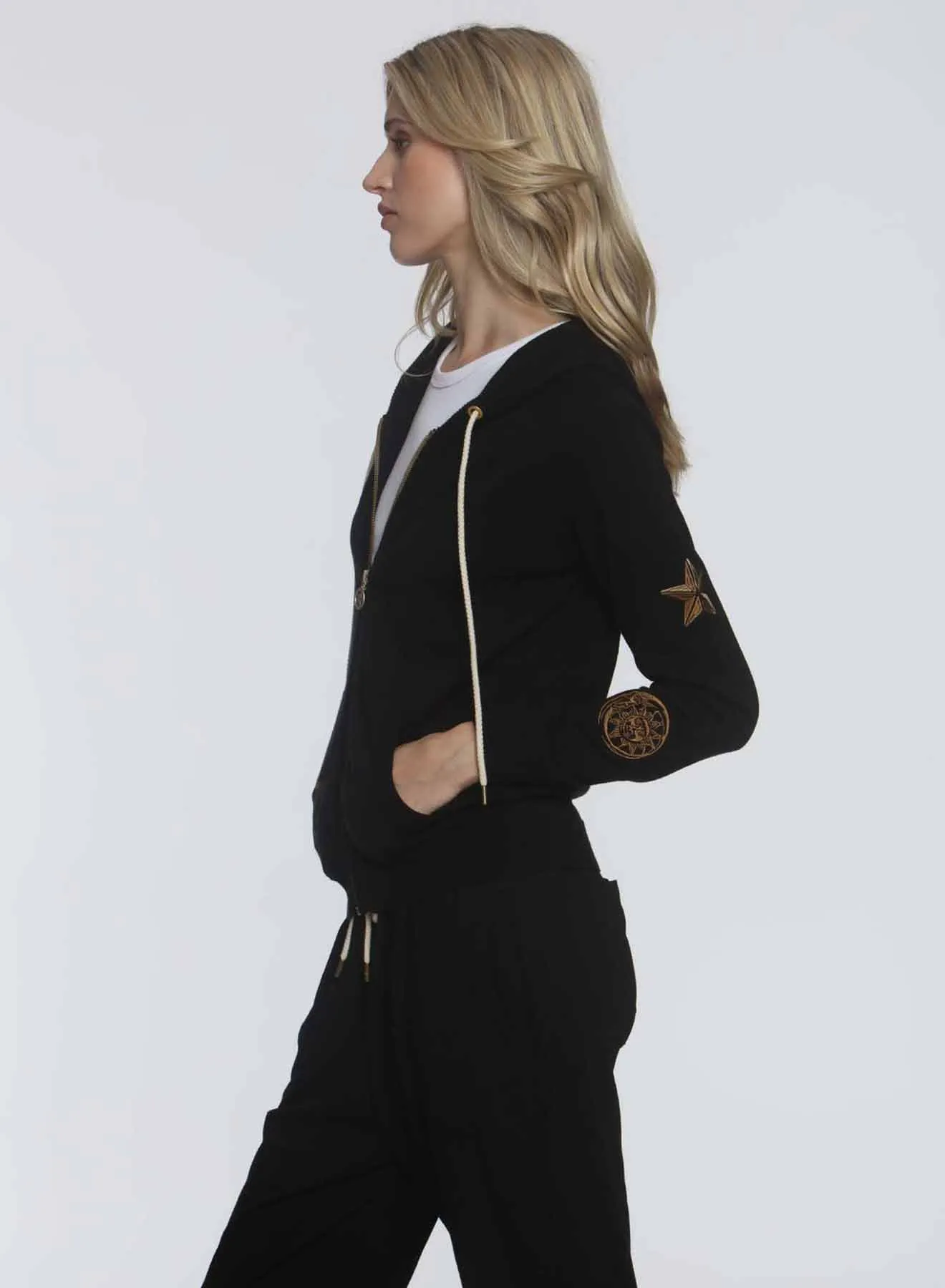 Slim Patch Hoodie - Black Charms