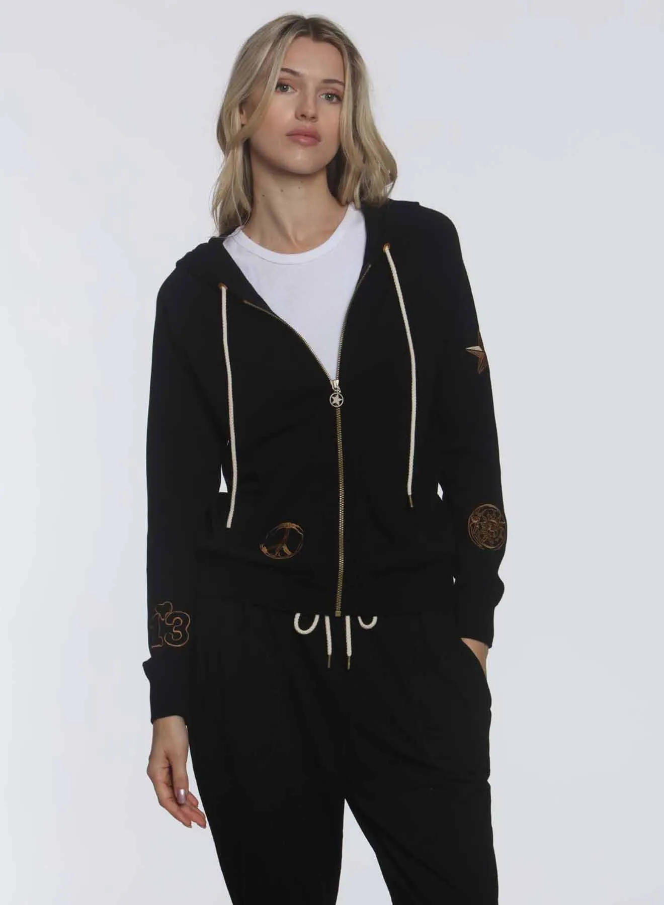 Slim Patch Hoodie - Black Charms