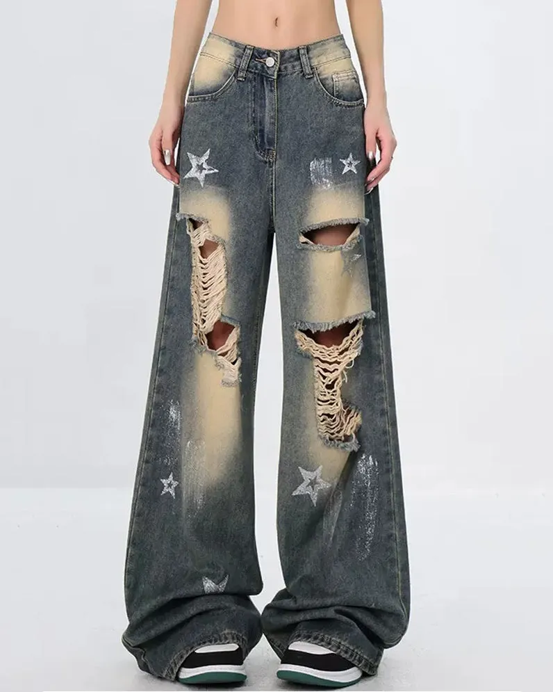 Star Girl Distressed Jeans