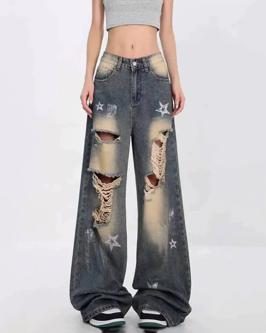 Star Girl Distressed Jeans