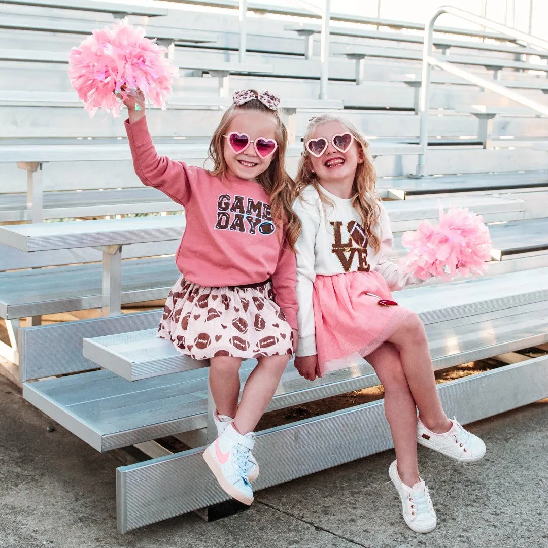 SWE Game Day Football Love Glitter Tutu