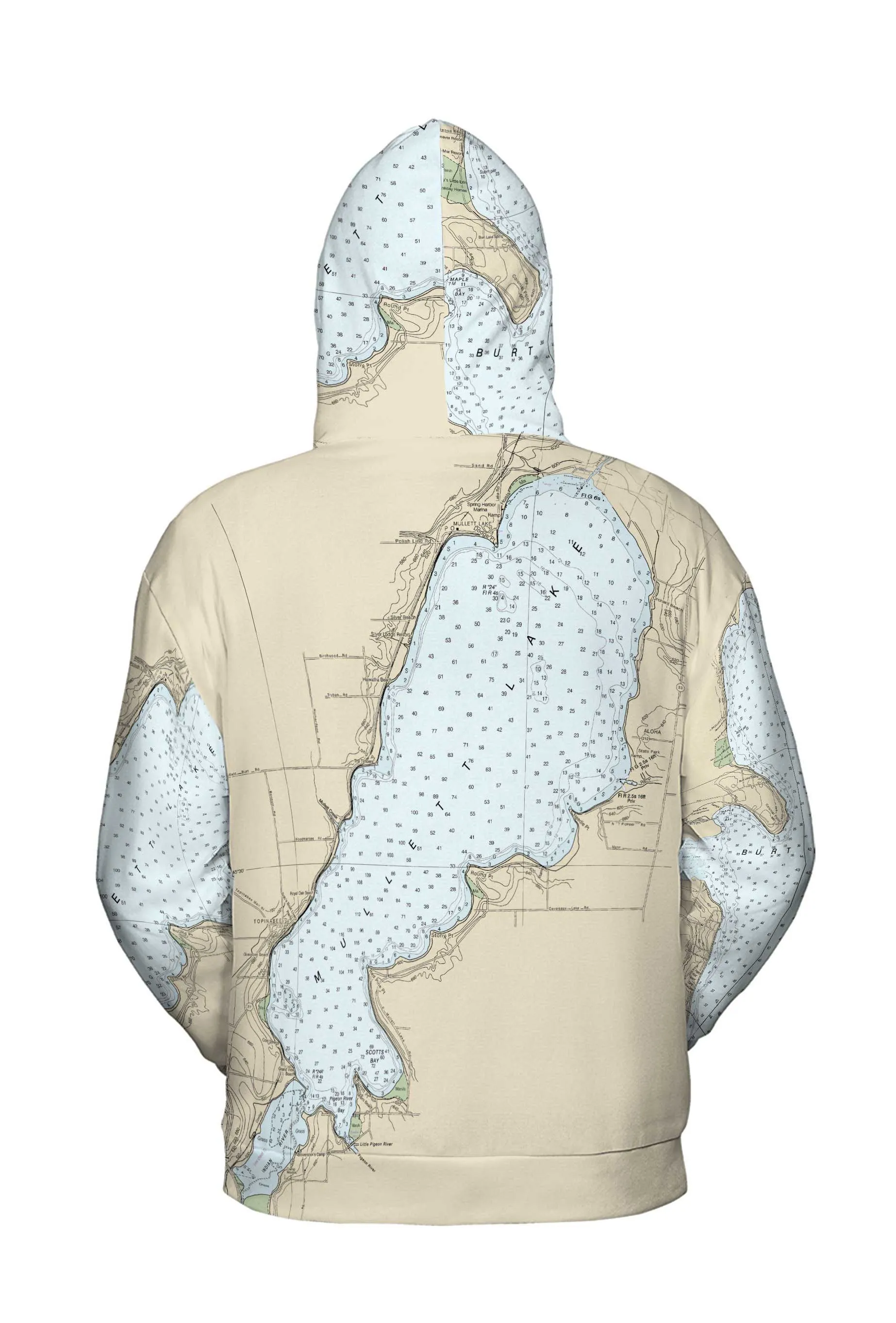 The Mullet and Burt Lakes Lightweight Hoodie Sweatshirt