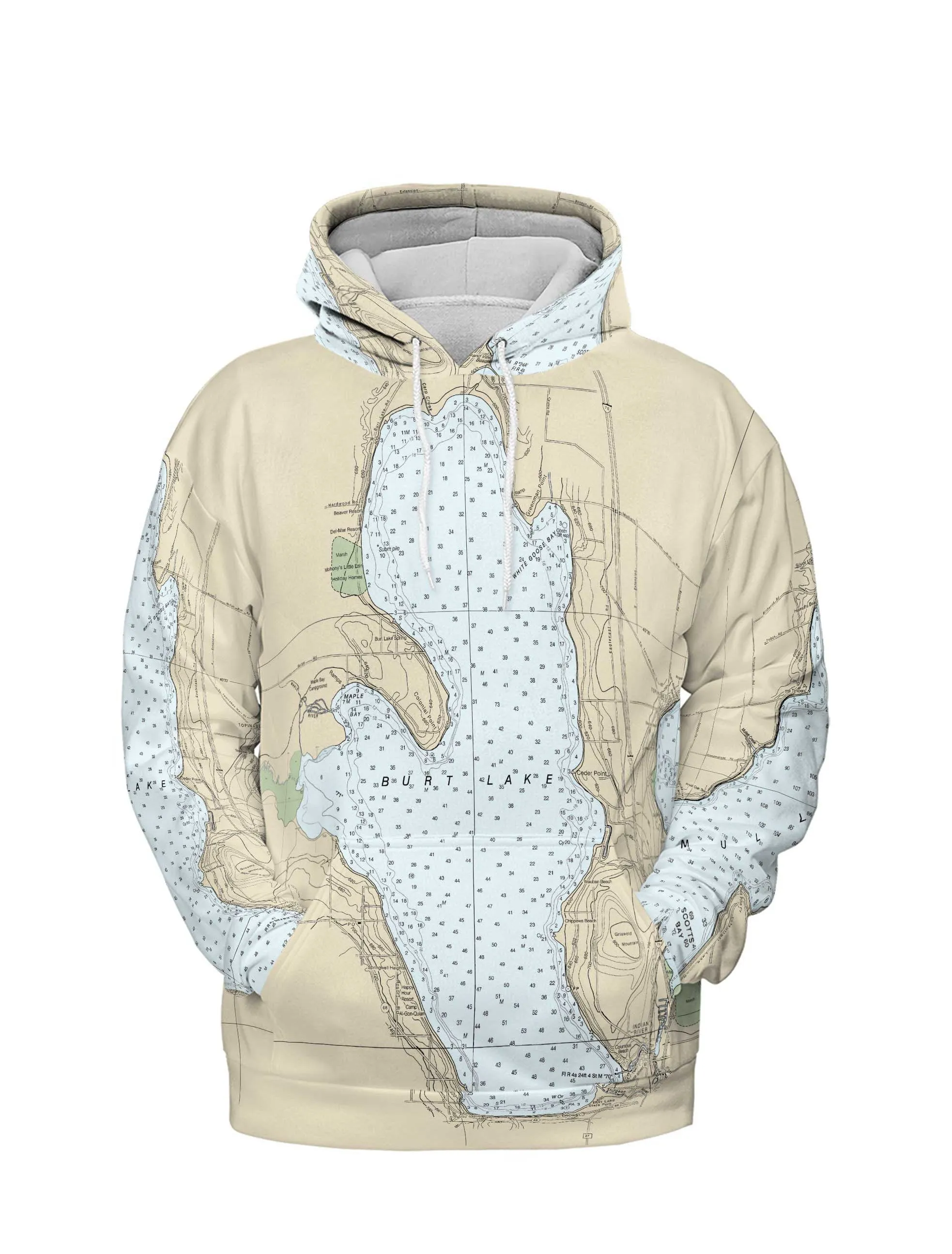 The Mullet and Burt Lakes Lightweight Hoodie Sweatshirt