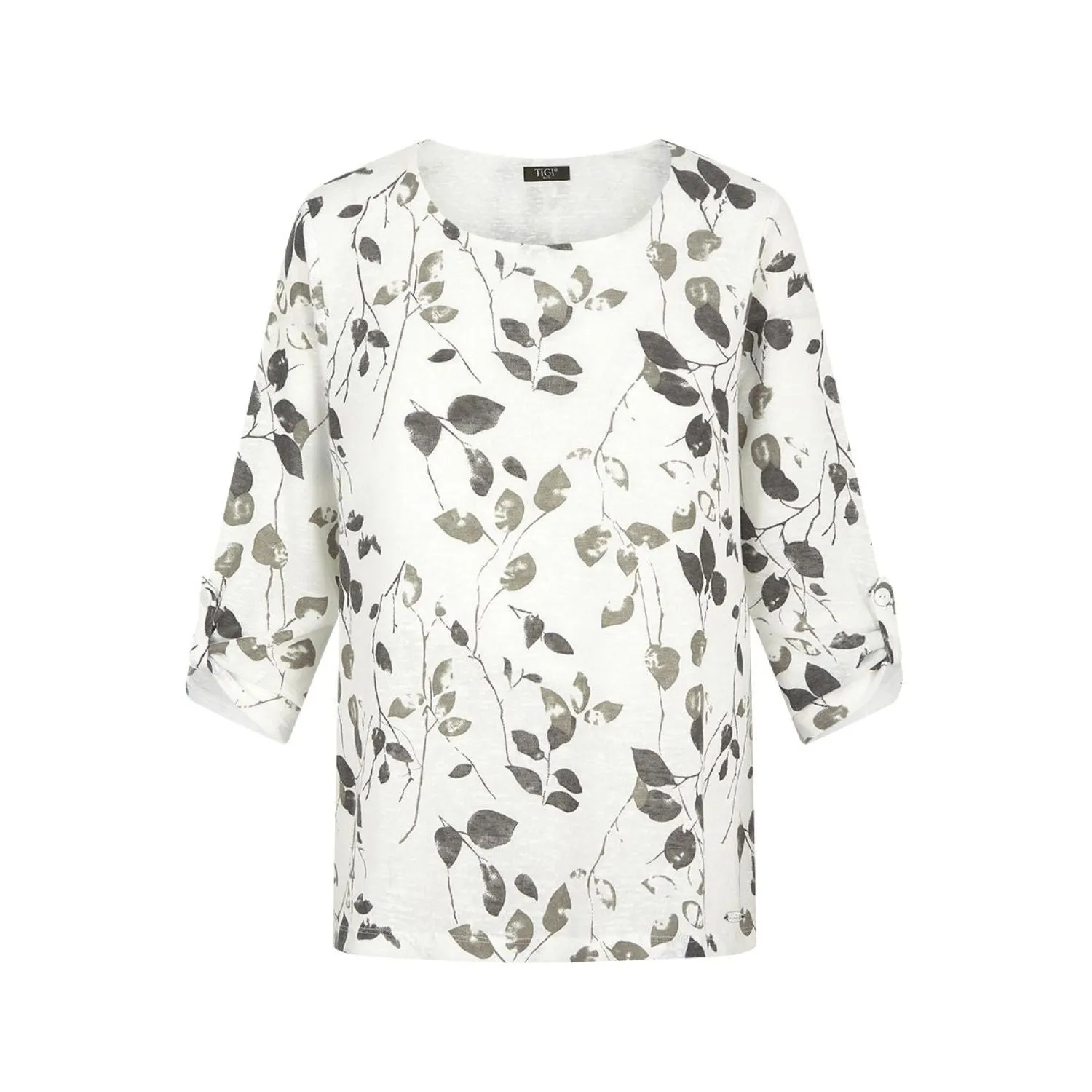 TIGI 14/16 Double Layer Split Back Floral Top