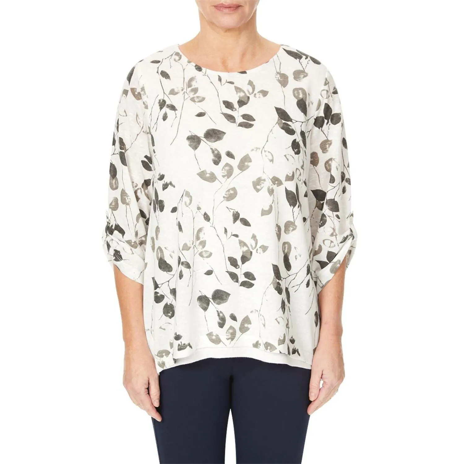 TIGI 14/16 Double Layer Split Back Floral Top