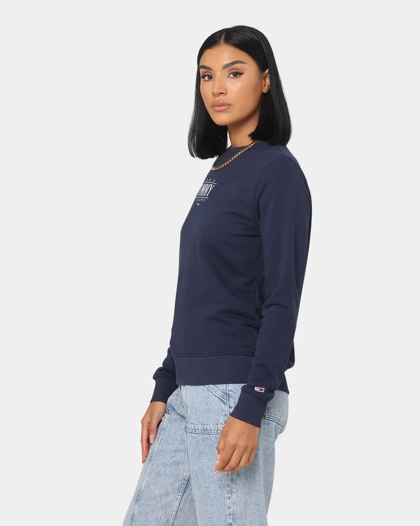 Tommy Jeans Women's Essential Logo Crewneck Twilight Navy