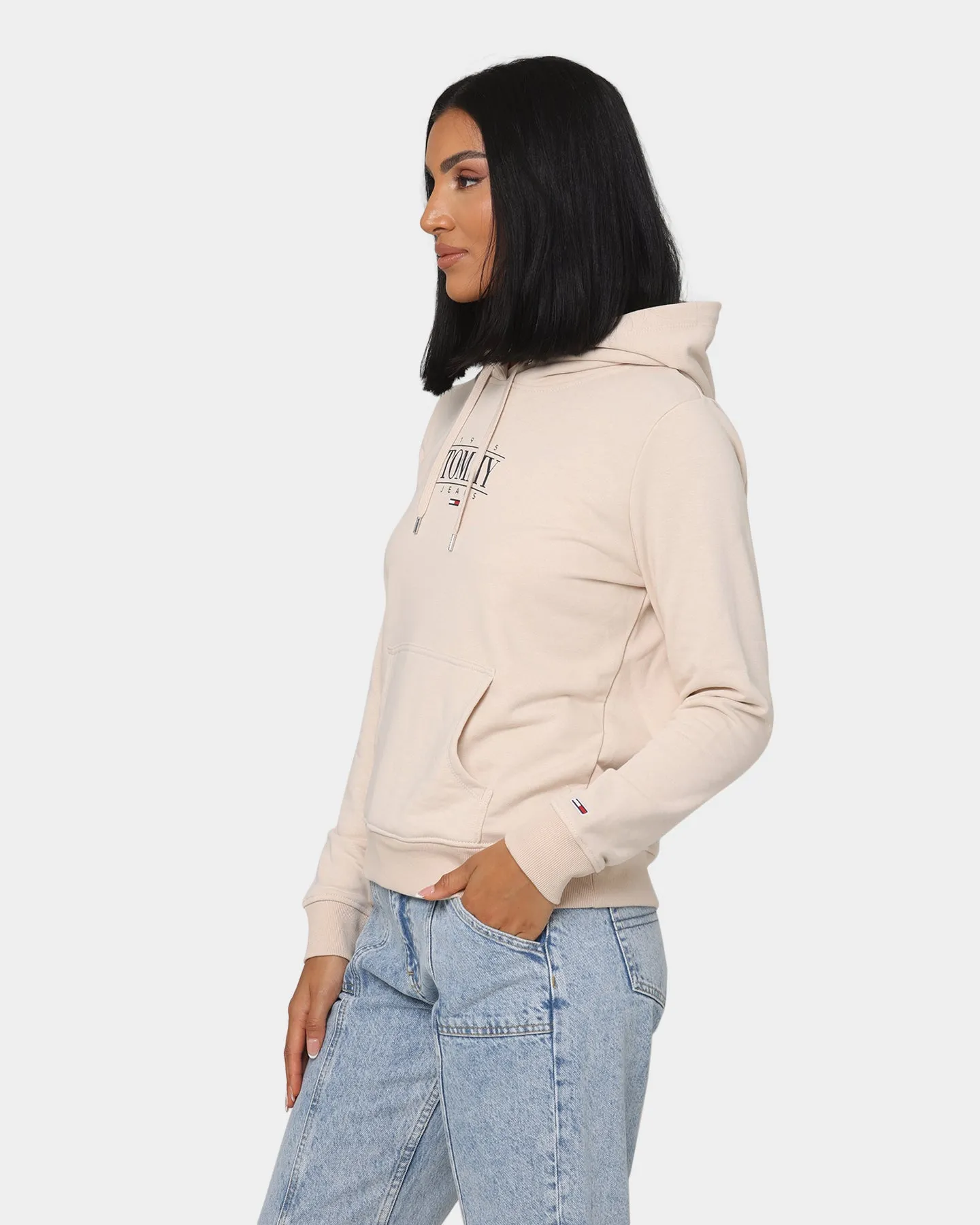 Tommy Jeans Women's Essential Logo Hoodie Smooth Stone