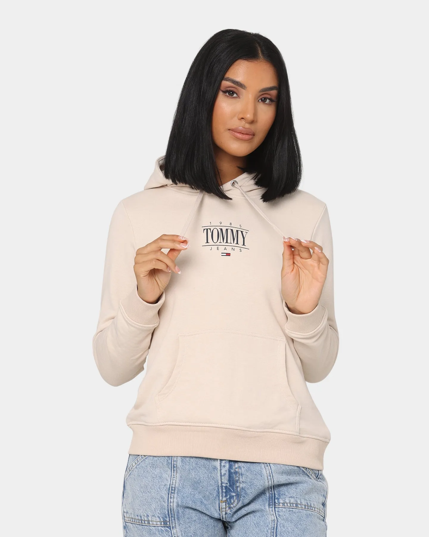 Tommy Jeans Women's Essential Logo Hoodie Smooth Stone