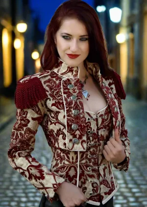 TOREADOR JACKET - BURGUNDY AND IVORY TAPESTRY