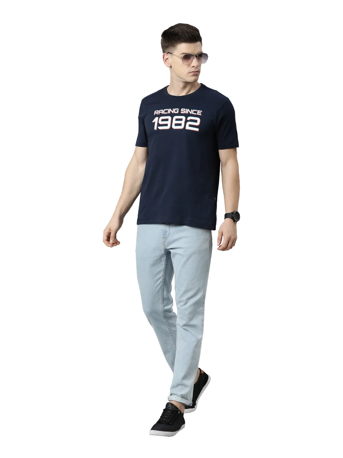 TVS Racing Classic Round Neck Cotton T-Shirt for Men